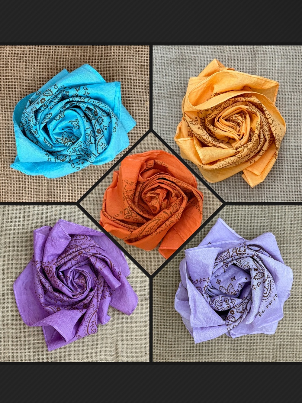 SAVED FOR DONNA Bandanas BANDANA SET NWT "Flower Child" Scarf (SET OF 5) COTTON - Picture 4 of 13